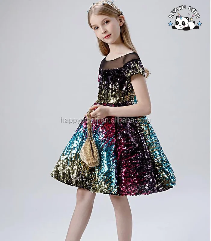 LEZONKIDS - Reversible Sequin Ballet Performance Girls Dress Girls Party Dress Princess Dress for 3-12 Years Made in China